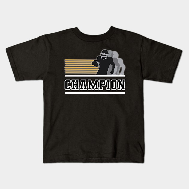 Super champion, American football player Kids T-Shirt by PowerD